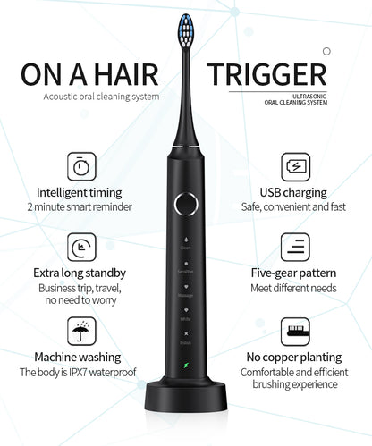 Brosse à Dents Électrique NOVURA™ – Design Élégant & Blanchiment Sonic